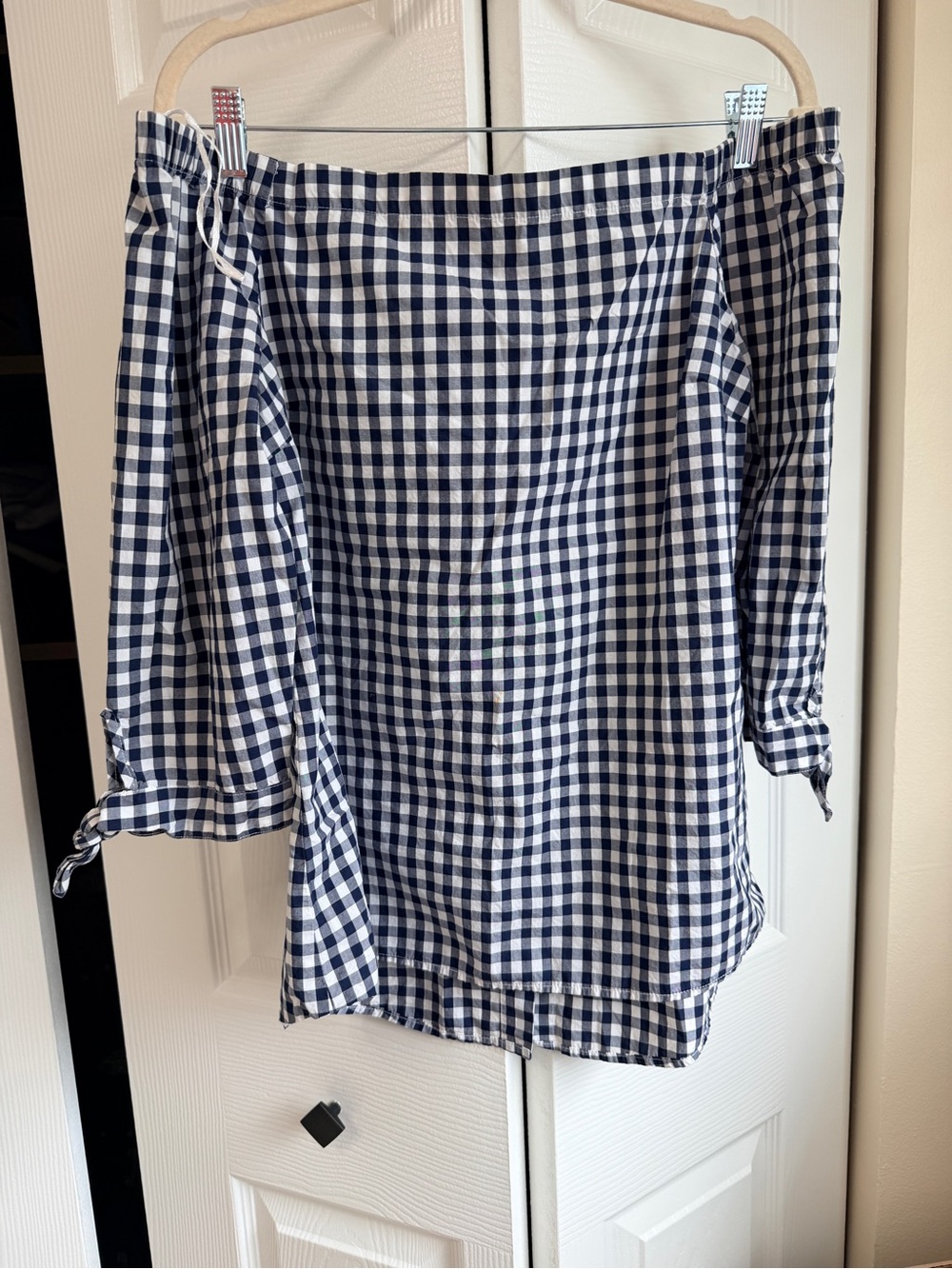 Cupio Navy & White Gingham Shirt - Classic Collared Button-Up